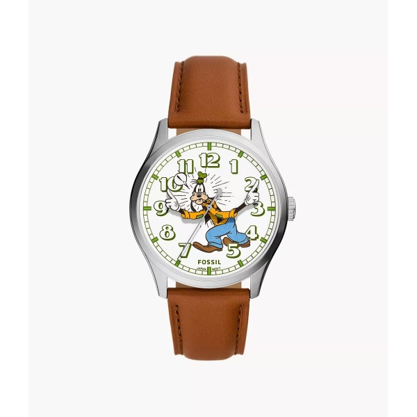 Uhr Disney x Fossil 3-Zeiger-Werk Special Edition Leder mittelbraun